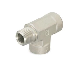 Adaptador Tee Acero Inox 316, Hembra NPTF 1/4" x Macho NPTF 1/4" Lateral x Hembra NPTF 1/4" - Parker