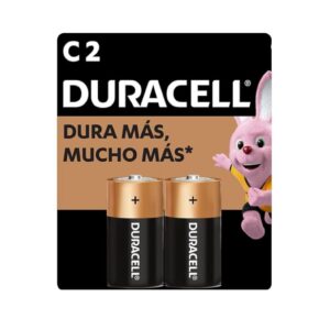 Baterías C Alcalinas Larga Duración 1.5V, Paq/2 Pzs - Duracell