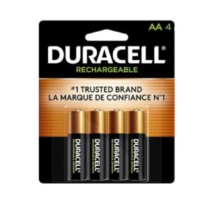 Baterías Recargables AA NiMH, Alta Cap de Carga 2500mAh 1.2V, Paq/4 AA (Pre-Cargadas) - Duracell
