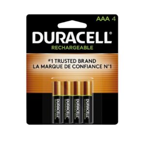 Baterías Recargables AAA NiMH, Alta Cap de Carga 900mAh 1.2V, Paq/4 AA (Pre-Cargadas) - Duracell