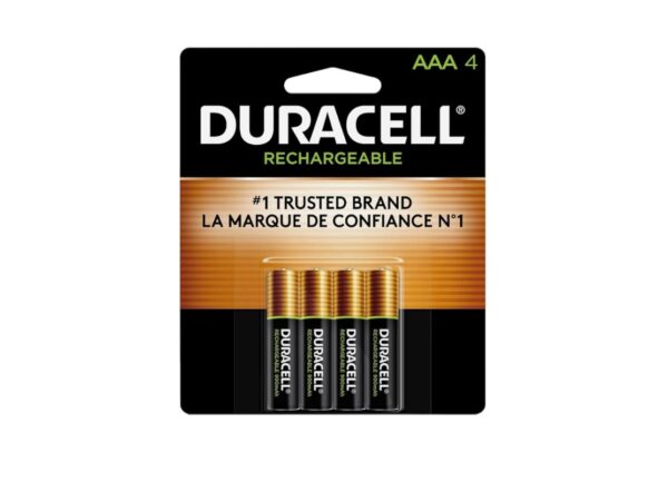 Baterías Recargables AAA NiMH, Alta Cap de Carga 900mAh 1.2V, Paq/4 AA (Pre-Cargadas) - Duracell