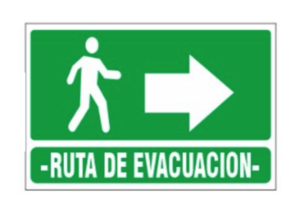 Impresion en Vinil Con Laminado, 55” x 27” ("Ruta de Evacuación, DER")