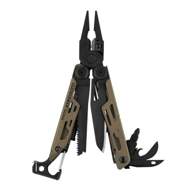 Herramienta Multifuncional Con Iniciador de Fuego, Martillo y Silbato de Emergencia, Color Tostado Coyote - Leatherman Signal