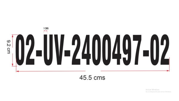 Corte de Vinil Color Negro, Series Numericas, 3.62''' Altura (Numéro de CONTROL tanques GRO)