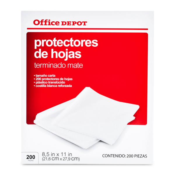 Protectores de Hojas T/Carta, Traslúcido Mate, 200 Pz - Office Depot