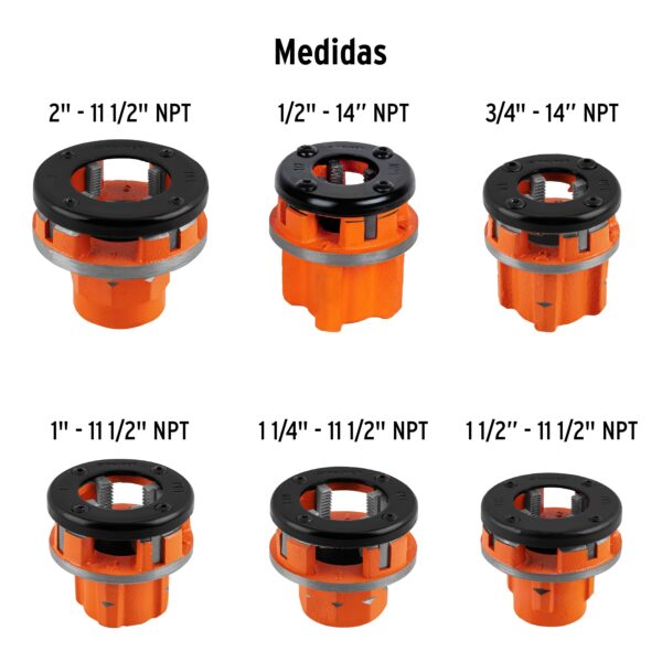 Juego de Tarraja Para Tubo NPT, 1/2” a 2”, 9 Pz- Truper - Imagen 3