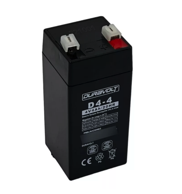 Batería Recargable Sellada Serie D, 4V 4A 20Hr - Duravolt