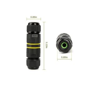 Acoplador de Manga Externa Impermeable IP68, Conector de Cable M20 de 5 a 12 mm de Diámetro (CA 400 V, 24 A), UL Para Exteriores, 2 Vías, 4 Pines, Paq de 5 Pzs