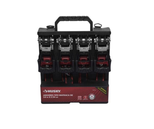 Amarres Tipo Matraca de 3.6 m x 2.5 cm 4 Piezas - Husky