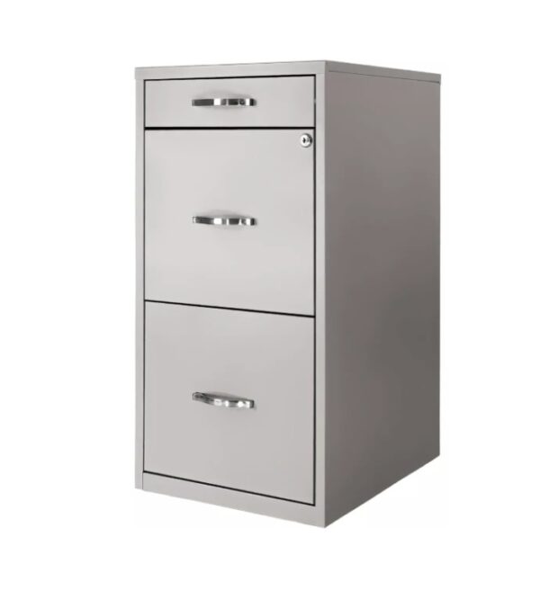 Archivero  2 Gabinetes 1 cajón papelero Metálico, 46.5 cm Prof. X 35.5 cm An. X 71 cm Alt. Con Llave Color Gris - Gutstark