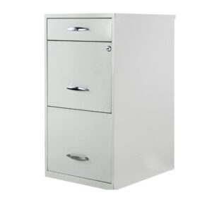 Archivero Metálico 3 Gavetas, 46 cm Prof. x 36 cm An. x 70 cm Alt, Con Llave Color Blanco