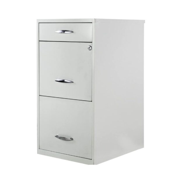 Archivero Metálico 3 Gavetas, 46 cm Prof. x 36 cm An. x 70 cm Alt, Con Llave Color Blanco