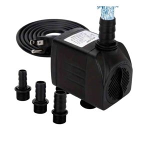 Bomba Sumergible Silenciosa, Tubo 5 Pies, Ajustable Con Elevación De 7 Ft, 3 Boquillas, 30W, 550 gph - Easbriight
