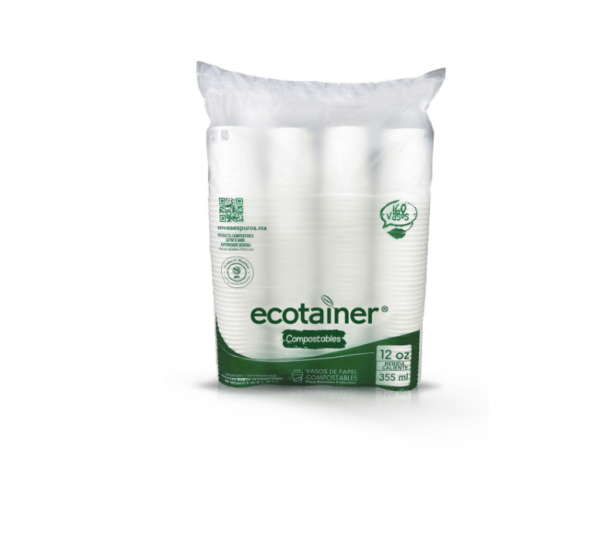 Vasos de Papel Compostable 160/355 ml (12oz) - Ecotainer