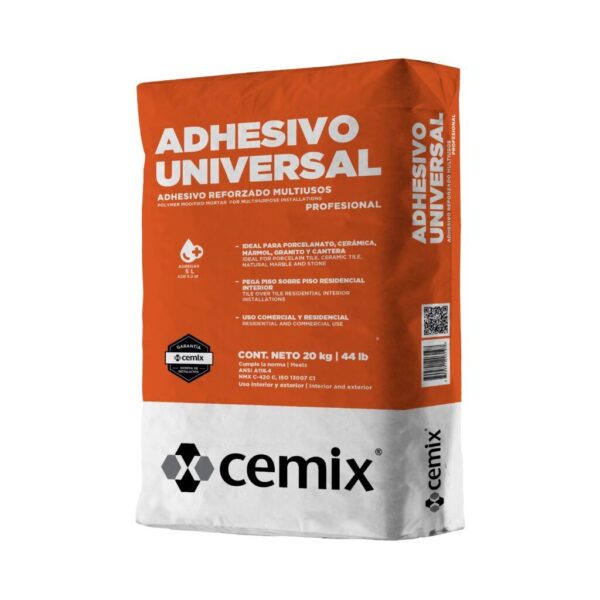 Adhesivo Universal Pegazulejo, Blanco, 20 kg Cemix