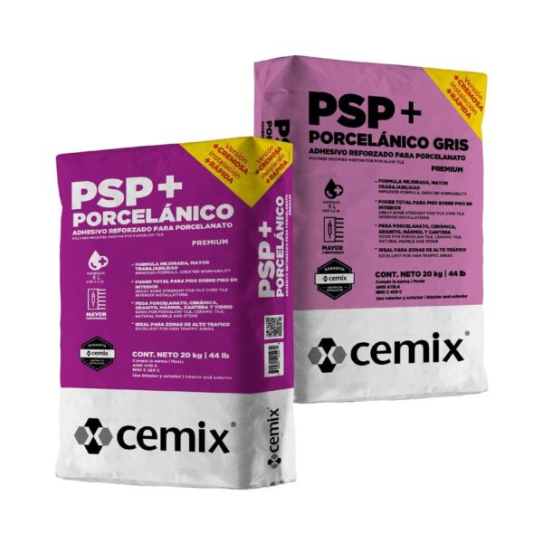 Pega Porcelanato Gris, 20 kg - Piso Sobre Piso Cemix - Imagen 2
